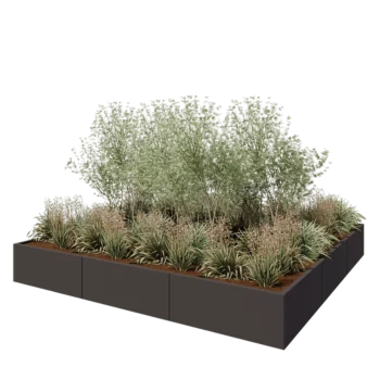 Steel planter XXL - Square - 300 x 300 x 40 cm - Other RAL colour - Without bottom plate