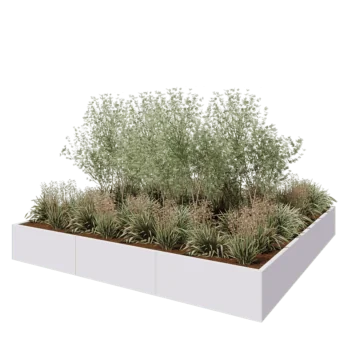 Steel planter XXL - Square - 300 x 300 x 40 cm - RAL9005 matt (white) - Without bottom plate