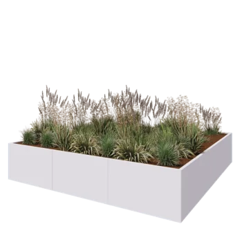 Steel planter XXL - Square - 300 x 300 x 60 cm - RAL9005 matt (white) - Without bottom plate