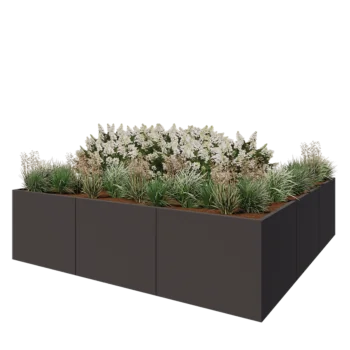 Steel planter XXL - Square - 300 x 300 x 80 cm - Other RAL colour - Without bottom plate