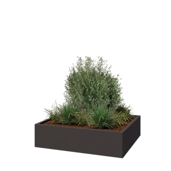 Steel planter - Rectangle - 120 x 100 x 30 cm - Other RAL colour - With bottom plate