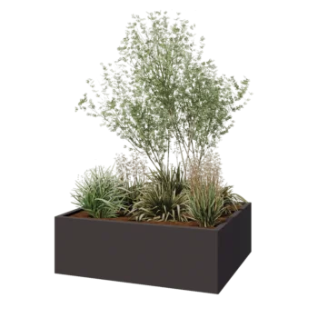 Steel planter - Rectangle - 120 x 100 x 40 cm - RAL7016 matt (anthracite grey) - Without bottom plate