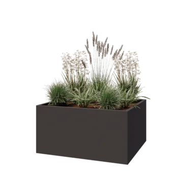 Steel planter - Rectangle - 120 x 100 x 60 cm - RAL7016 matt (anthracite grey) - With bottom plate