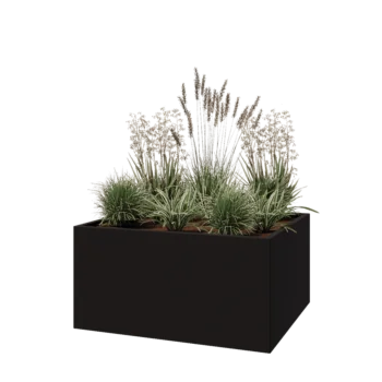 Steel planter - Rectangle - 120 x 100 x 60 cm - RAL9005 matt (black) - Without bottom plate