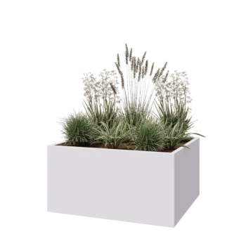 Steel planter - Rectangle - 120 x 100 x 60 cm - RAL9005 matt (white) - Without bottom plate