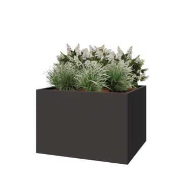 Steel planter - Rectangle - 120 x 100 x 80 cm - RAL7016 matt (anthracite grey) - With bottom plate