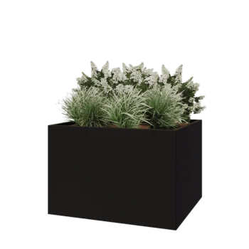 Steel planter - Rectangle - 120 x 100 x 80 cm - RAL9005 matt (black) - Without bottom plate
