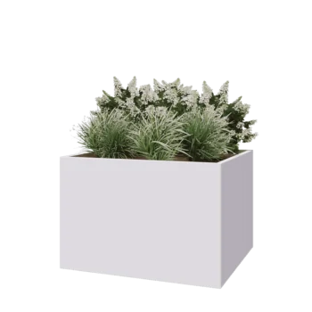 Steel planter - Rectangle - 120 x 100 x 80 cm - RAL9005 matt (white) - Without bottom plate