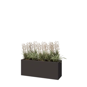 Steel planter - Rectangle - 100 x 30 x 40 cm - RAL7016 matt (anthracite grey) - With bottom plate