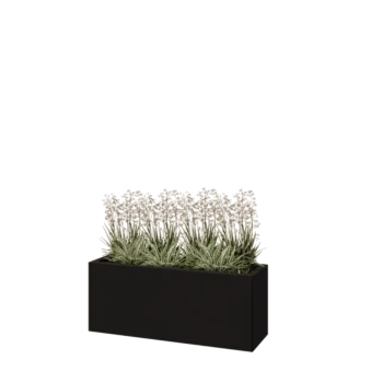 Steel planter - Rectangle - 100 x 30 x 40 cm - RAL9005 matt (black) - Without bottom plate