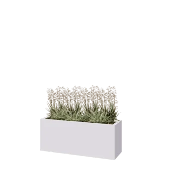 Steel planter - Rectangle - 100 x 30 x 40 cm - RAL9005 matt (white) - Without bottom plate