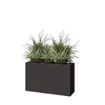Steel planter - Rectangle - 100 x 30 x 60 cm - RAL7016 matt (anthracite grey) - With bottom plate