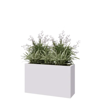 Steel planter - Rectangle - 100 x 30 x 60 cm - RAL9005 matt (white) - Without bottom plate