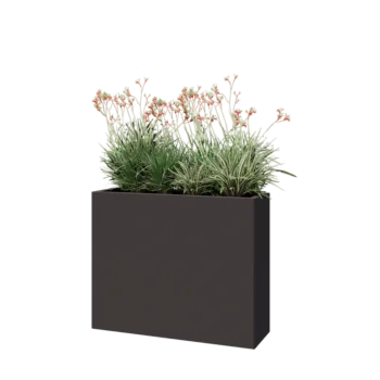 Steel planter - Rectangle - 100 x 30 x 80 cm - RAL7016 matt (anthracite grey) - With bottom plate