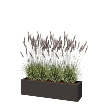 Steel planter - Rectangle - 120 x 30 x 30 cm - RAL7016 matt (anthracite grey) - With bottom plate