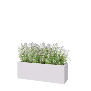 Steel planter - Rectangle - 120 x 30 x 40 cm - RAL9005 matt (white) - Without bottom plate