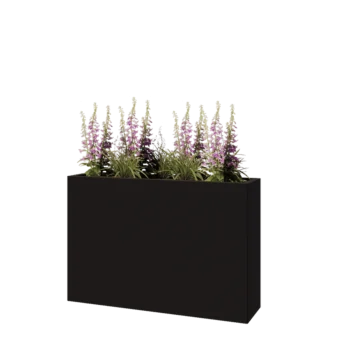 Steel planter - Rectangle - 120 x 30 x 80 cm - RAL9005 matt (black) - Without bottom plate