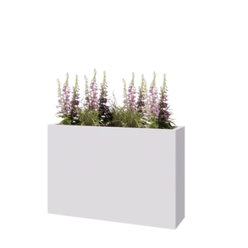 Steel planter - Rectangle - 120 x 30 x 80 cm - RAL9005 matt (white) - Without bottom plate