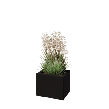 Steel planter - Rectangle - 40 x 30 x 30 cm - RAL9005 matt (black) - Without bottom plate