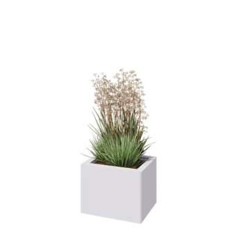 Steel planter - Rectangle - 40 x 30 x 30 cm - RAL9005 matt (white) - Without bottom plate