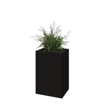 Steel planter - Rectangle - 40 x 30 x 60 cm - RAL9005 matt (black) - Without bottom plate