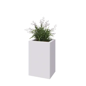 Steel planter - Rectangle - 40 x 30 x 60 cm - RAL9005 matt (white) - Without bottom plate