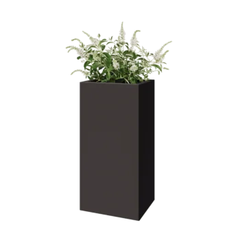 Steel planter - Rectangle - 40 x 30 x 80 cm - RAL7016 matt (anthracite grey) - With bottom plate