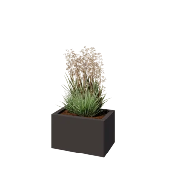 Steel planter - Rectangle - 50 x 30 x 30 cm - RAL7016 matt (anthracite grey) - With bottom plate