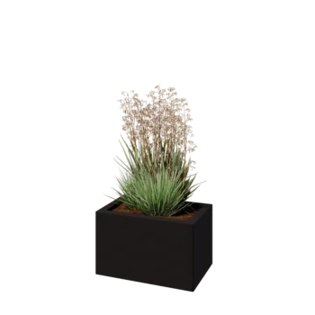 Steel planter - Rectangle - 50 x 30 x 30 cm - RAL9005 matt (black) - Without bottom plate