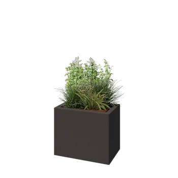 Steel planter - Rectangle - 50 x 30 x 40 cm - RAL7016 matt (anthracite grey) - With bottom plate