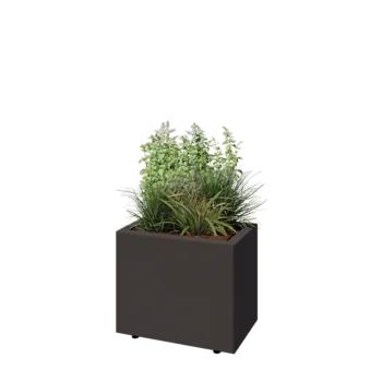 Steel planter - Rectangle - 50 x 30 x 40 cm - Other RAL colour - With bottom plate - With legs
