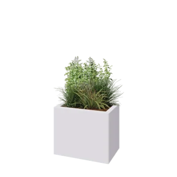 Steel planter - Rectangle - 50 x 30 x 40 cm - RAL9005 matt (white) - Without bottom plate