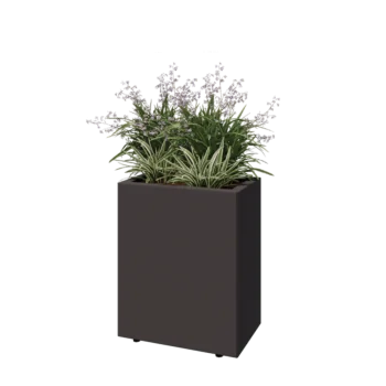 Steel planter - Rectangle - 50 x 30 x 60 cm - RAL7016 matt (anthracite grey) - With bottom plate - With legs