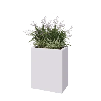 Steel planter - Rectangle - 50 x 30 x 60 cm - RAL9005 matt (white) - Without bottom plate