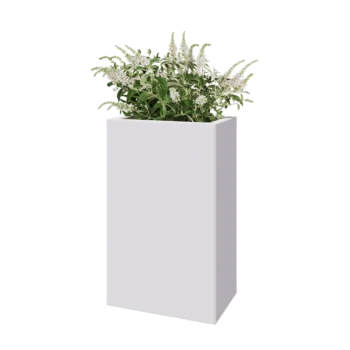 Steel planter - Rectangle - 50 x 30 x 80 cm - RAL9005 matt (white) - Without bottom plate