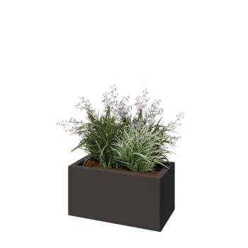 Steel planter - Rectangle - 60 x 30 x 30 cm - RAL7016 matt (anthracite grey) - With bottom plate
