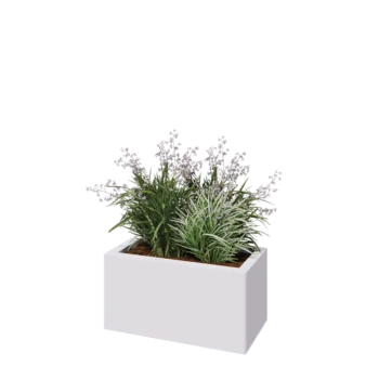 Steel planter - Rectangle - 60 x 30 x 30 cm - RAL9005 matt (white) - Without bottom plate