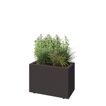 Steel planter - Rectangle - 60 x 30 x 40 cm - RAL7016 matt (anthracite grey) - With bottom plate - With legs