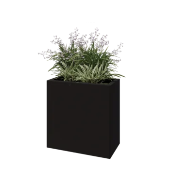Steel planter - Rectangle - 60 x 30 x 60 cm - RAL9005 matt (black) - Without bottom plate