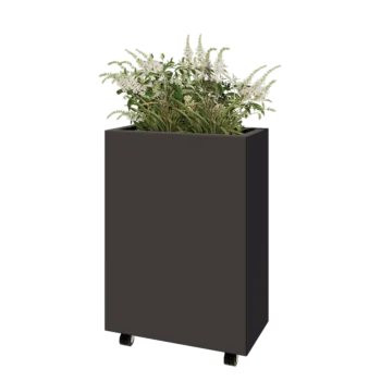 Steel planter - Rectangle - 60 x 30 x 80 cm - Other RAL colour - With bottom plate - With wheels