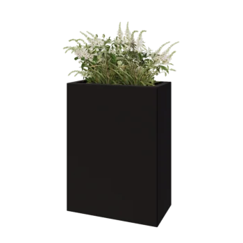 Steel planter - Rectangle - 60 x 30 x 80 cm - RAL9005 matt (black) - Without bottom plate