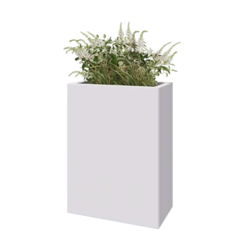 Steel planter - Rectangle - 60 x 30 x 80 cm - RAL9005 matt (white) - Without bottom plate