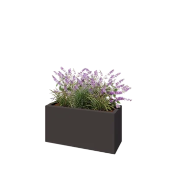 Steel planter - Rectangle - 80 x 30 x 40 cm - RAL7016 matt (anthracite grey) - With bottom plate