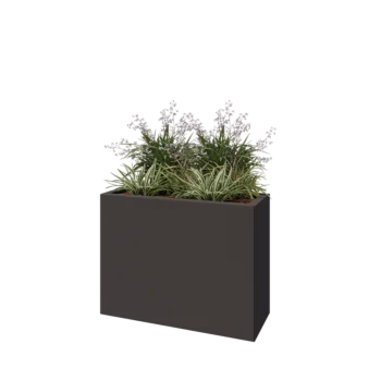 Steel planter - Rectangle - 80 x 30 x 60 cm - RAL7016 matt (anthracite grey) - With bottom plate