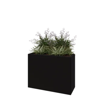 Steel planter - Rectangle - 80 x 30 x 60 cm - RAL9005 matt (black) - Without bottom plate