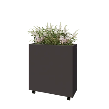 Steel planter - Rectangle - 80 x 30 x 80 cm - Other RAL colour - With bottom plate - With wheels
