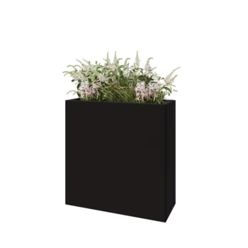 Steel planter - Rectangle - 80 x 30 x 80 cm - RAL9005 matt (black) - Without bottom plate