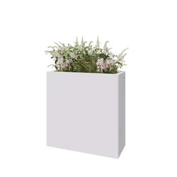 Steel planter - Rectangle - 80 x 30 x 80 cm - RAL9005 matt (white) - With bottom plate