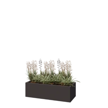 Steel planter - Rectangle - 100 x 40 x 30 cm - RAL7016 matt (anthracite grey) - With bottom plate