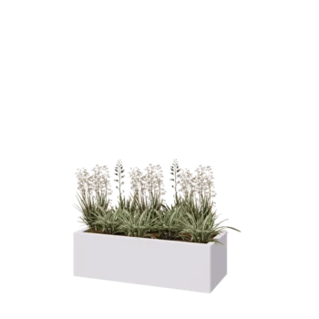 Steel planter - Rectangle - 100 x 40 x 30 cm - RAL9005 matt (white) - Without bottom plate